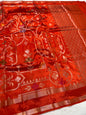 Orange Viscose Minakari Premium Banarasi Saree