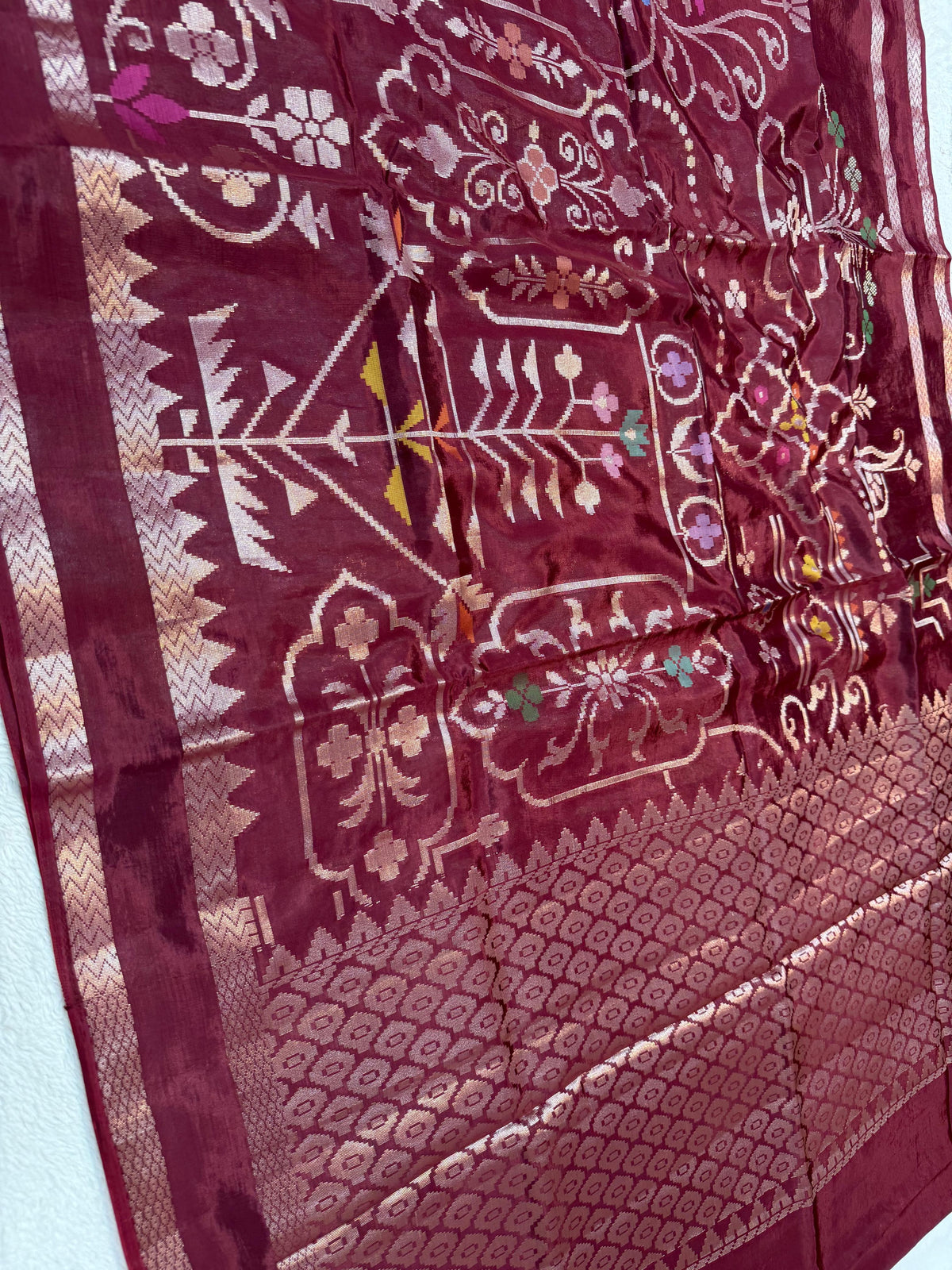Maroon Viscose Minakari Premium Banarasi Saree