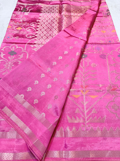 Pink Viscose Minakari Premium Banarasi Saree