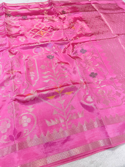 Pink Viscose Minakari Premium Banarasi Saree