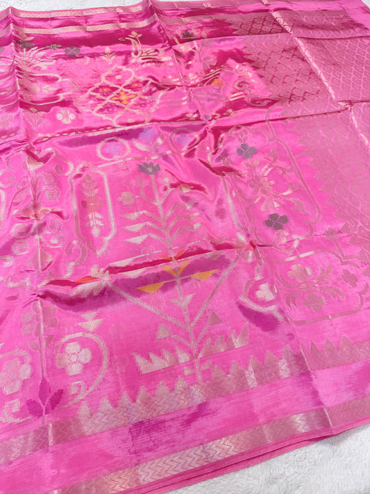 Pink Viscose Minakari Premium Banarasi Saree