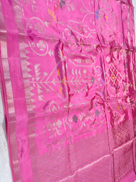 Pink Viscose Minakari Premium Banarasi Saree