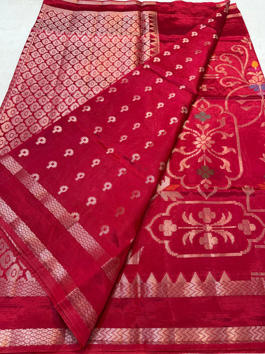 Red Viscose Minakari Premium Banarasi Saree