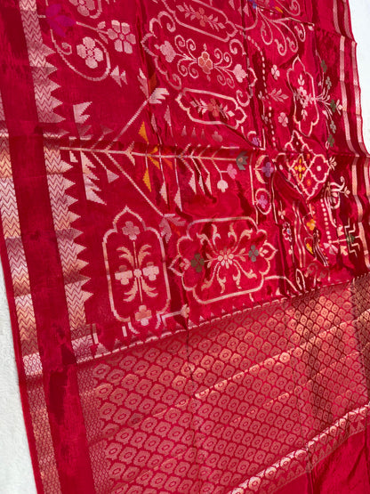 Red Viscose Minakari Premium Banarasi Saree