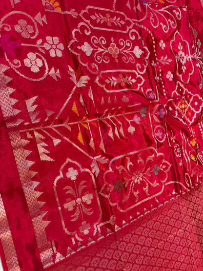 Red Viscose Minakari Premium Banarasi Saree