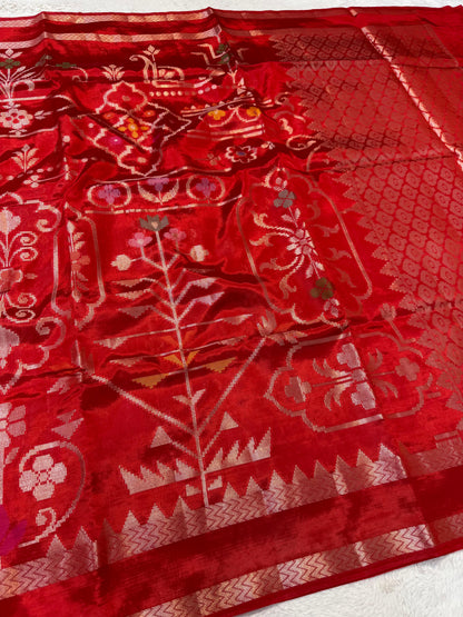 Red Viscose Minakari Premium Banarasi Saree