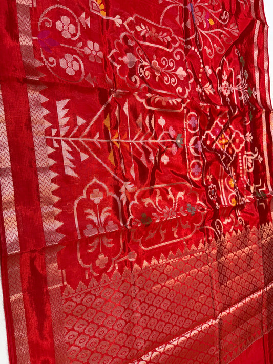 Red Viscose Minakari Premium Banarasi Saree