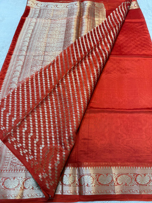 Red Pure Viscose Premium Banarasi Saree