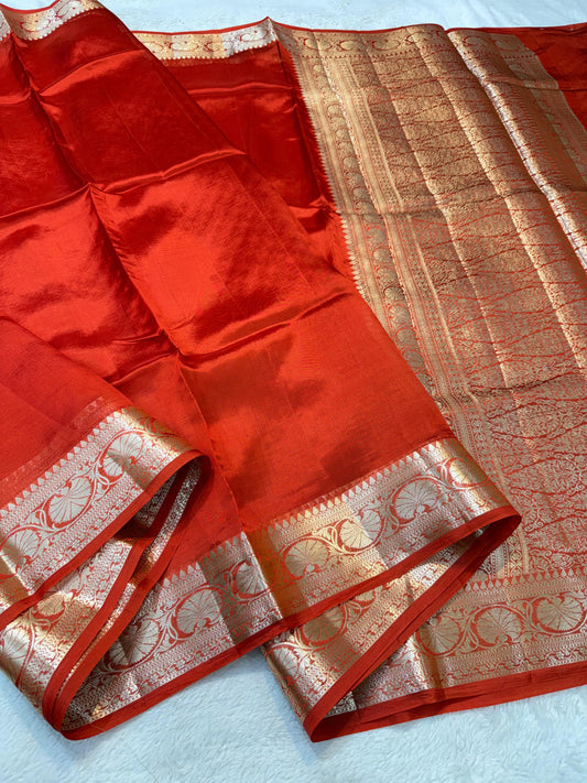 Red Pure Viscose Premium Banarasi Saree