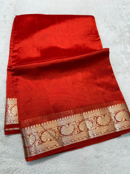 Red Pure Viscose Premium Banarasi Saree