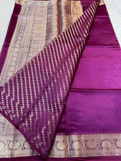 Magenta Pure Viscose Premium Banarasi Saree