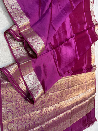 Magenta Pure Viscose Premium Banarasi Saree