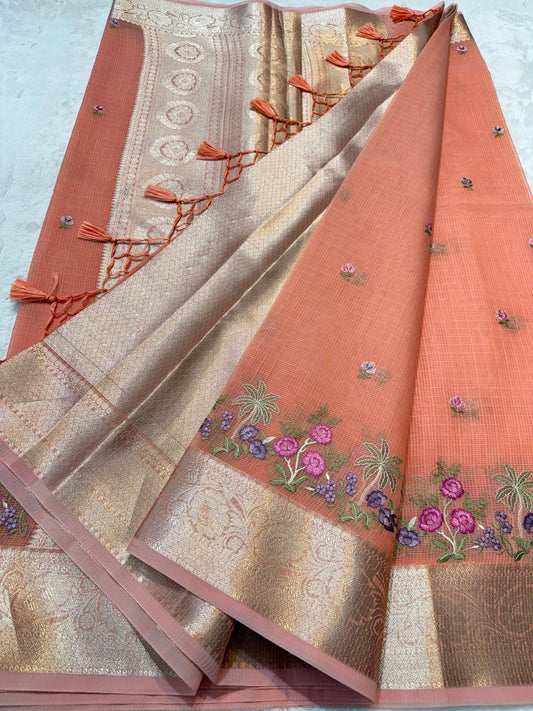 Cotton Kota Designer Embroidery Premium Banaras