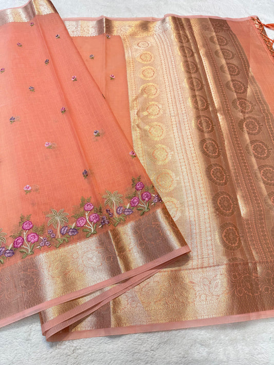 Cotton Kota Designer Embroidery Premium Banaras