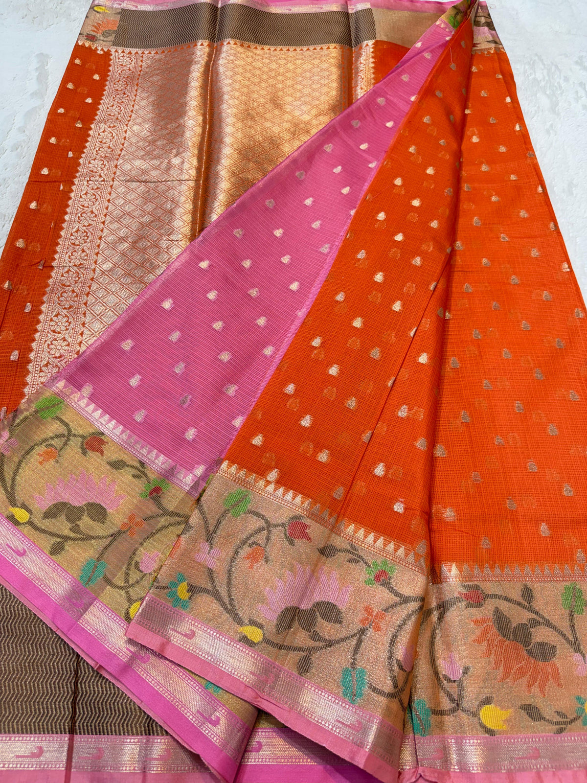 Cotton Kota Paithani Border Premium Banarasi Saree