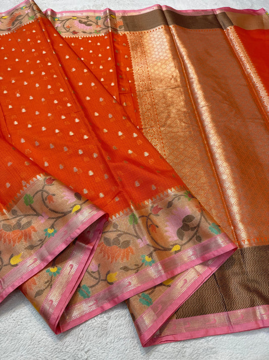 Cotton Kota Paithani Border Premium Banarasi Saree