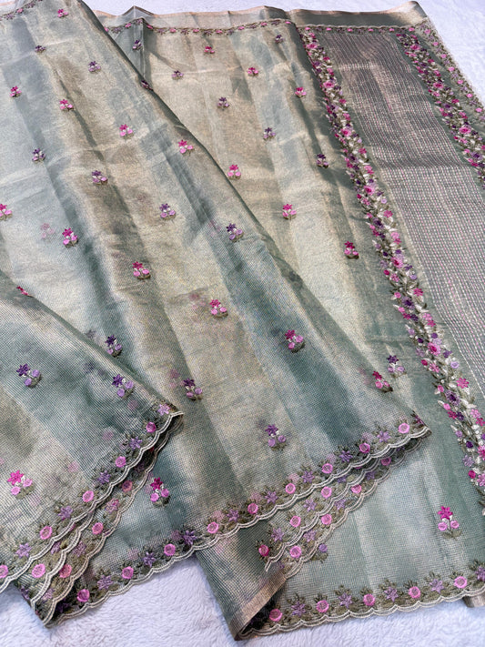 Tissue Kota Designer Embroidery Premium Banarasi