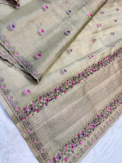 Tissue Kota Designer Embroidery Premium Banarasi