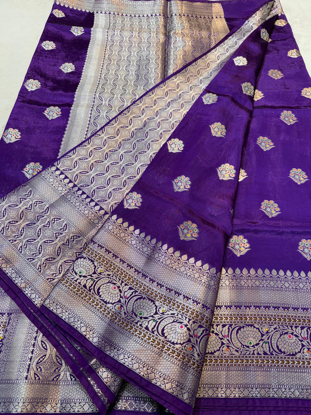 Purple Viscose Premium Banarasi Saree