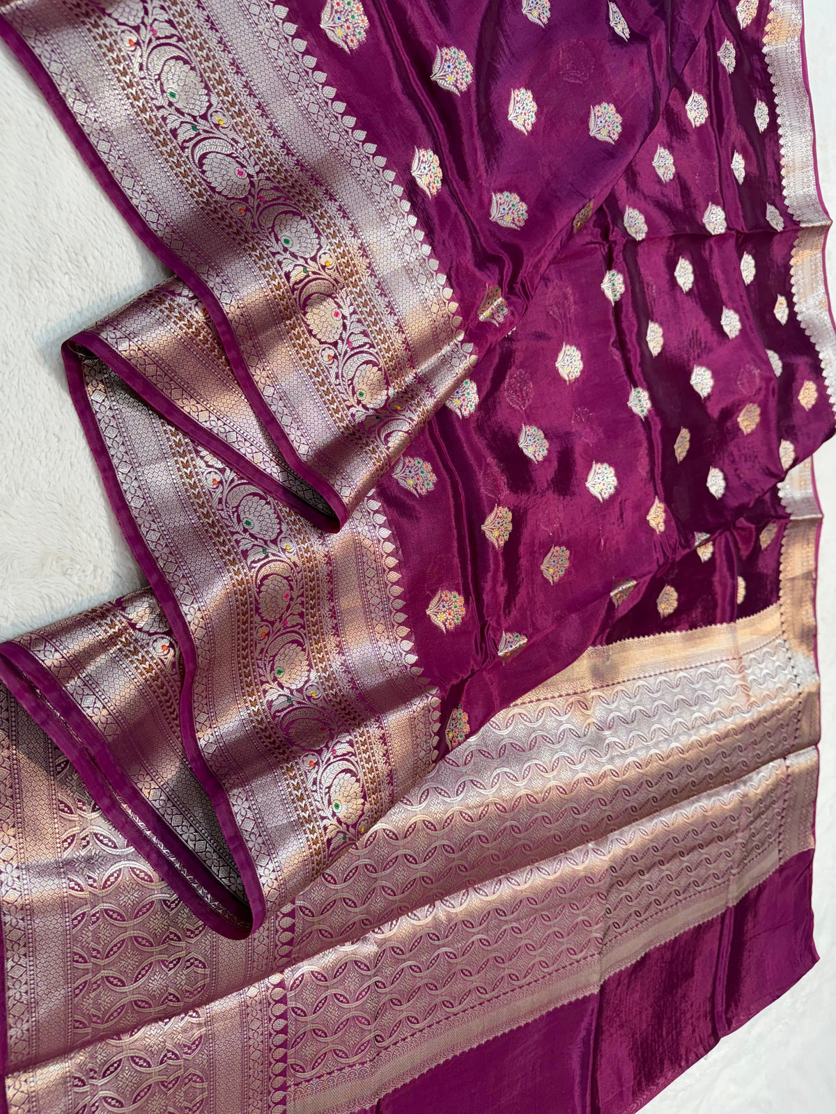 Magenta Viscose Premium Banarasi Saree