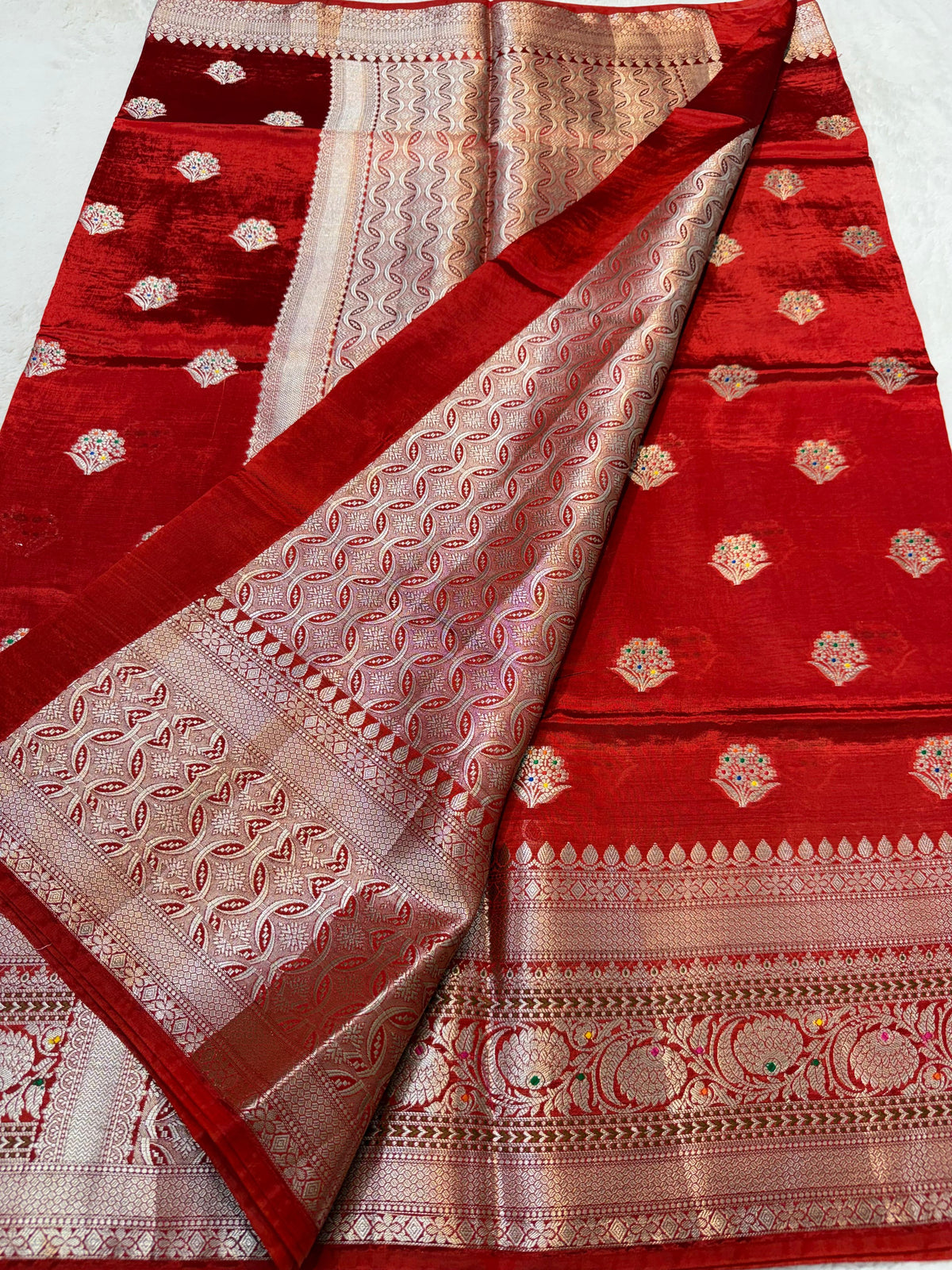 Red Viscose Premium Banarasi Saree