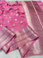 Pink Viscose Premium Banarasi Saree