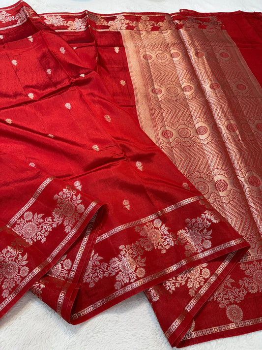 Red Raw Mango Premium Banarasi Saree