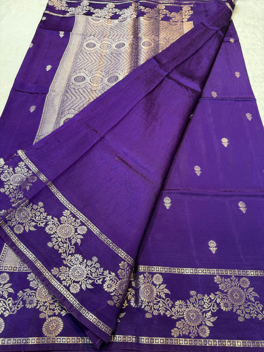 Purple Raw Mango Premium Banarasi Saree