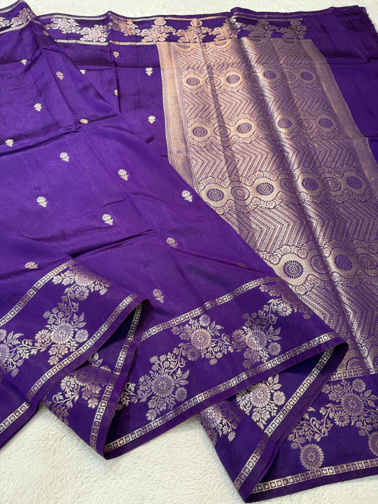 Purple Raw Mango Premium Banarasi Saree
