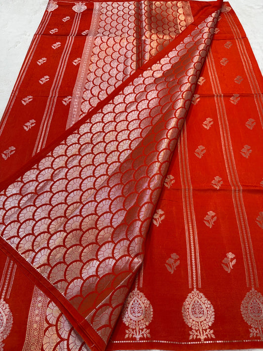 Orange Raw Mango Premium Banarasi Saree
