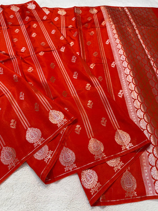 Orange Raw Mango Premium Banarasi Saree