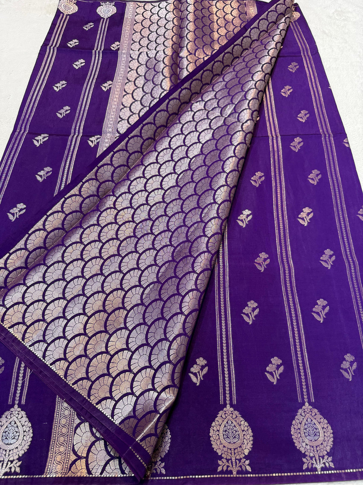Purple Raw Mango Premium Banarasi Saree