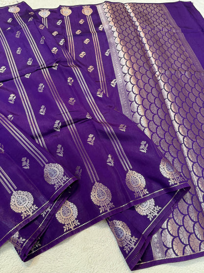 Purple Raw Mango Premium Banarasi Saree