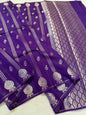 Purple Raw Mango Premium Banarasi Saree