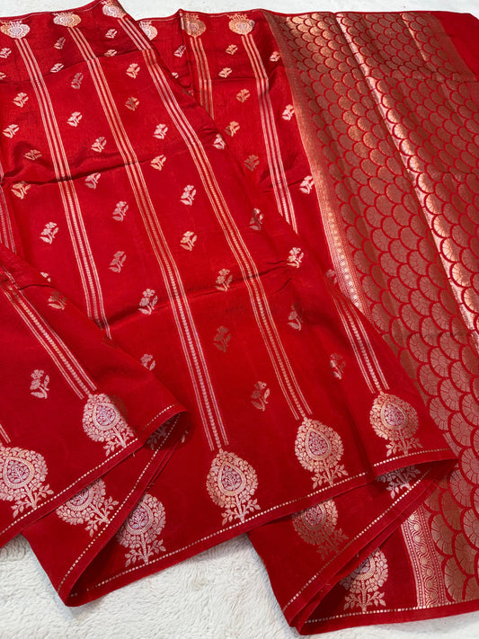 Red Raw Mango Premium Banarasi Saree
