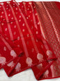 Red Raw Mango Premium Banarasi Saree