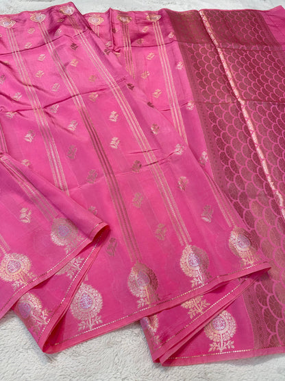 Pink Raw Mango Premium Banarasi Saree