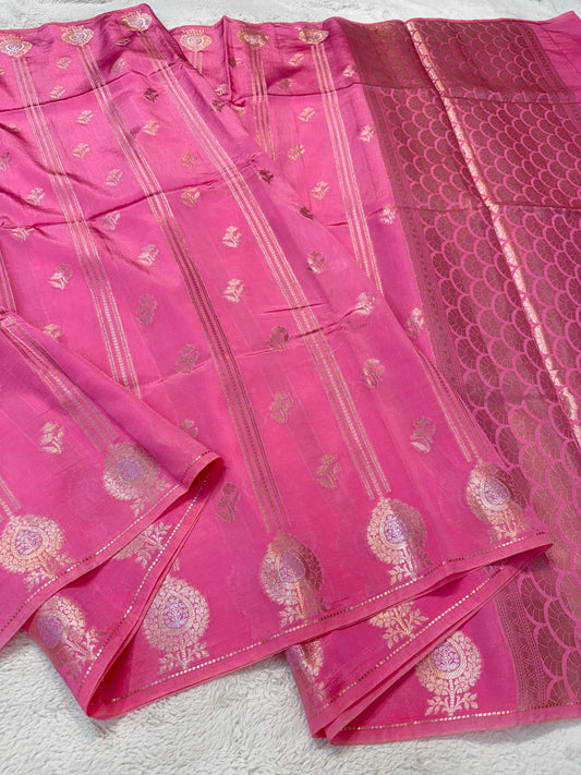 Pink Raw Mango Premium Banarasi Saree