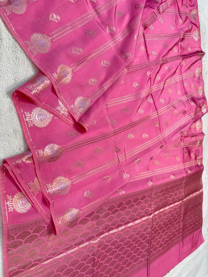 Pink Raw Mango Premium Banarasi Saree