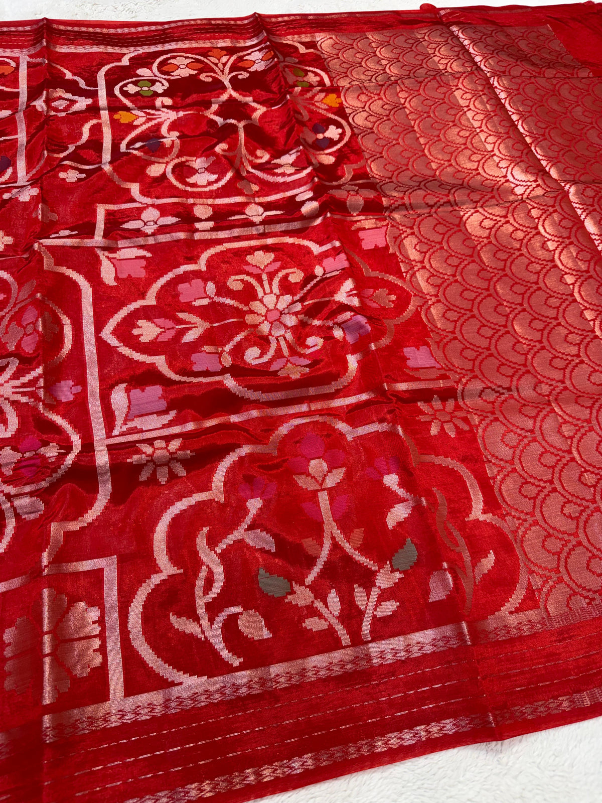 Red Viscose Premium Banarasi Saree