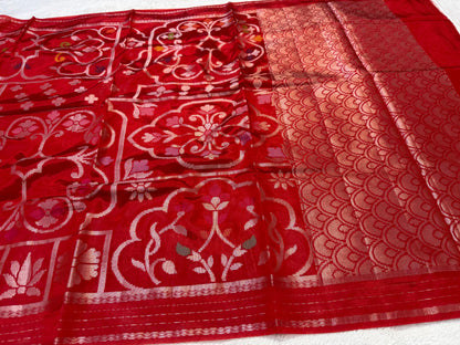 Red Viscose Premium Banarasi Saree