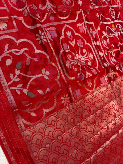 Red Viscose Premium Banarasi Saree