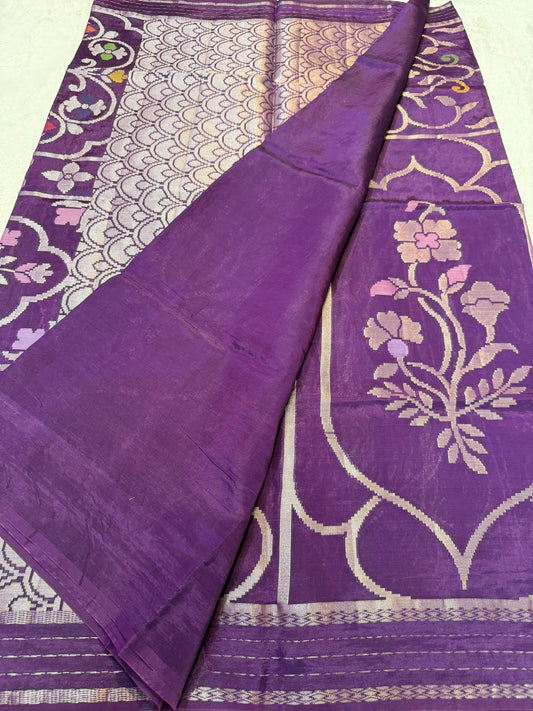 Purple Viscose Premium Banarasi Saree