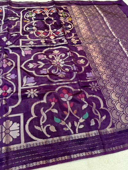 Purple Viscose Premium Banarasi Saree