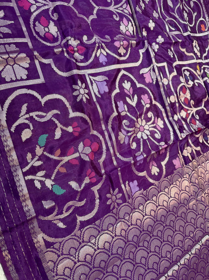 Purple Viscose Premium Banarasi Saree