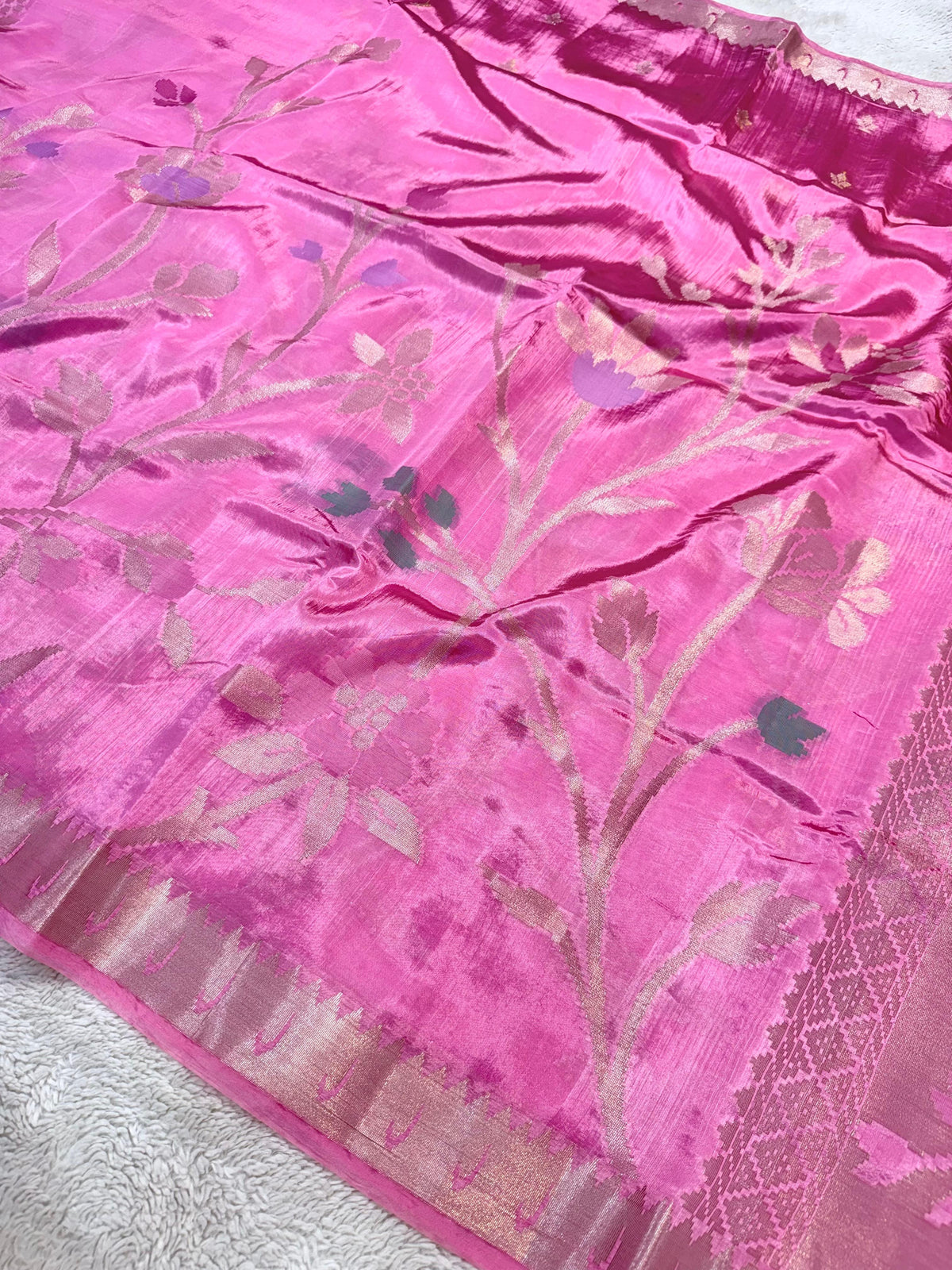 Pink Viscose Paithani Premium Banarasi Saree