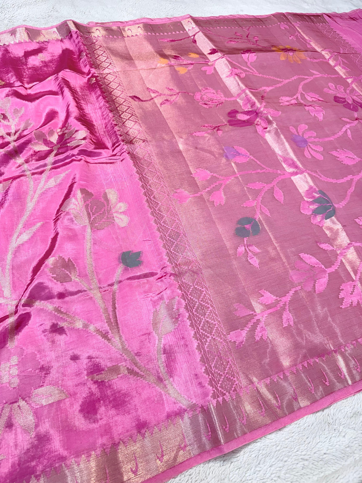 Pink Viscose Paithani Premium Banarasi Saree