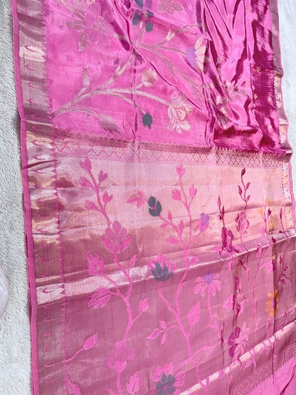 Pink Viscose Paithani Premium Banarasi Saree