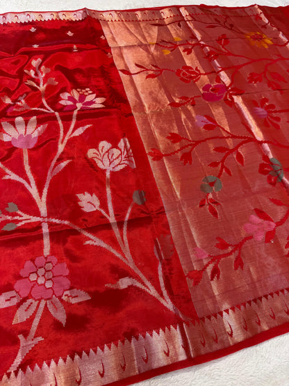 Red Viscose Paithani Premium Banarasi Saree