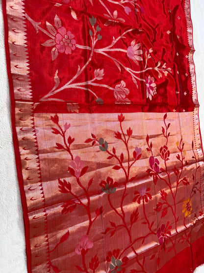 Red Viscose Paithani Premium Banarasi Saree